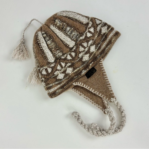 Brown wool chullo toque - Picture 4 of 7